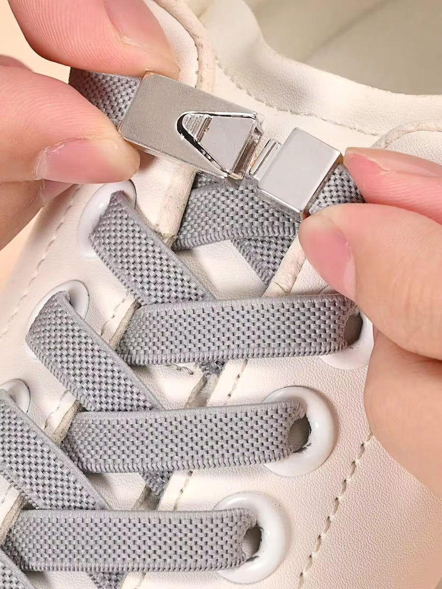 1 Pair Elastic Hands-Free Shoelace With Switch Buckle, Gray Slouchy Shoelaces Suitable For Sneakers, Casual Shoes And Sportswear For Women Men Sneakers Shoes Men Trainers Running Shoes