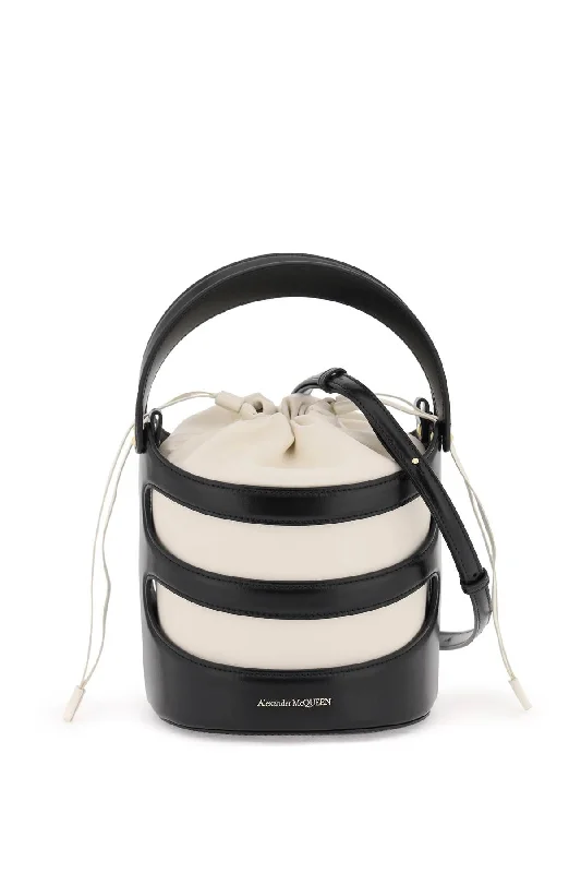 Women's leather bucket bag with a hand - painted floral design for a unique touchAlexander Mcqueen Women's Bucket Bag ByThe Rise Bucket Bag