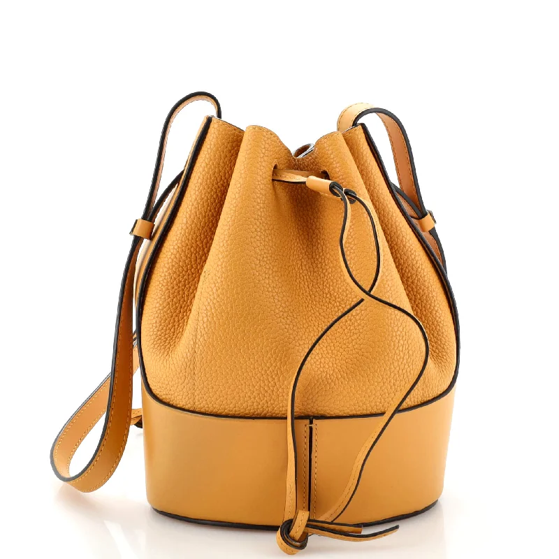 Bucket bag with a tassel or fringe detail for a bohemian feelBalloon Bucket Bag Leather Small