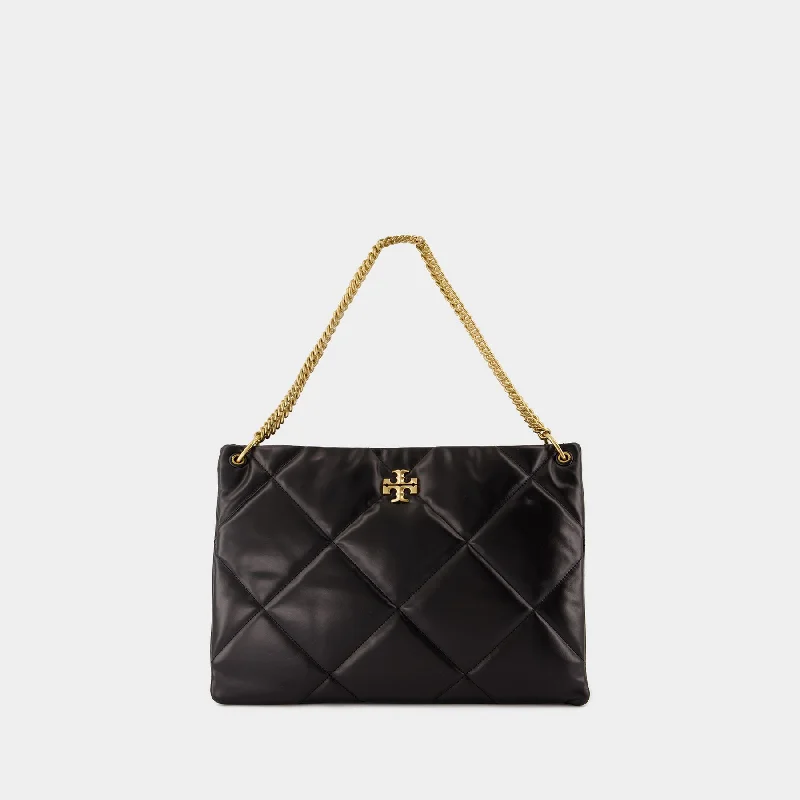 Vegan leather hobo bag for eco - conscious consumersKira Diamond Shopper Bag - Tory Burch - Leather - Black