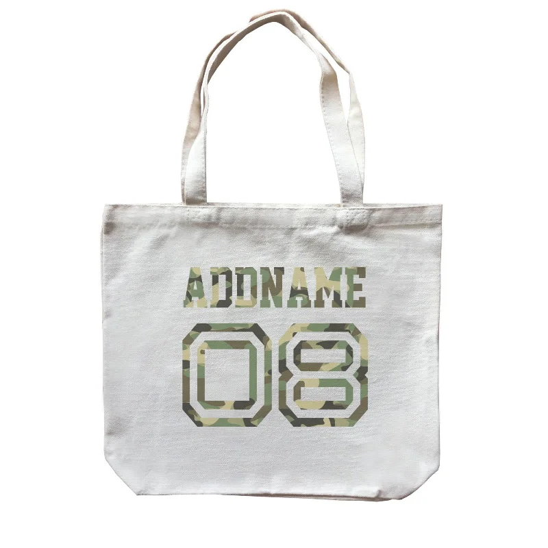 Canvas crossbody bag with a geometric pattern and a zip - up front pocketCamo Name Number Family Addname Accessories Canvas Bag