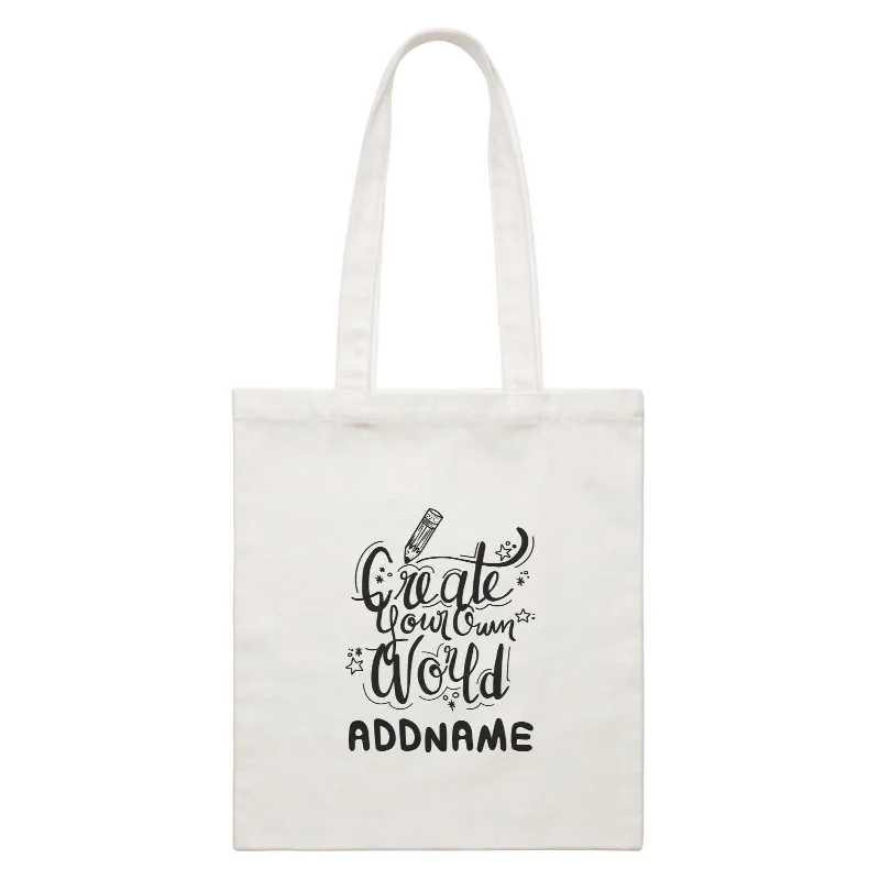 Canvas gift bag with a tissue paper insert and a ribbon handleChildren's Day Gift Series Create Your Own World Addname  Canvas Bag