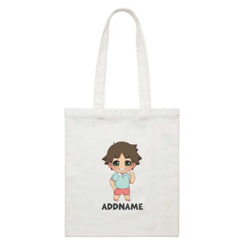 Vintage - style canvas rucksack with a brass buckle and a rugged lookChildren's Day Gift Series Little Boy Addname  Canvas Bag