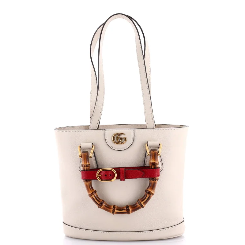 Mini bucket bag with a chain strap for a trendy and compact optionDiana Convertible Bucket Bag Leather Small