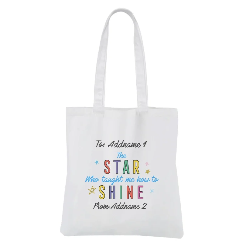 Men's canvas messenger bag with a waterproof coating and multiple pocketsDoodle Series - The Star Who Taught Me How To Shine White Canvas Bag