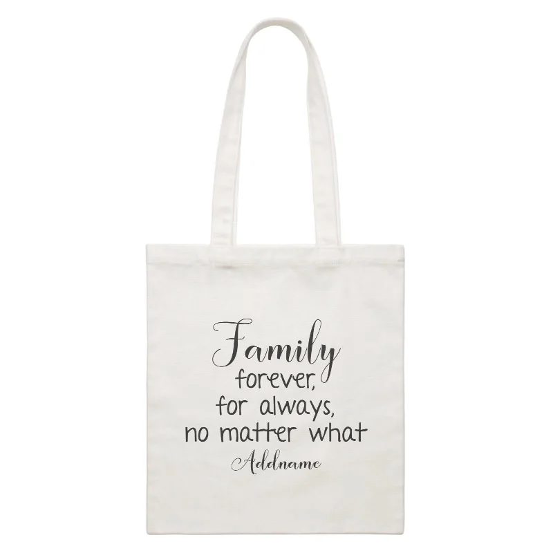 Canvas waist bag with a quick - release buckle and a compact sizeFamily Is Everythings Quotes Family Forever For Always No Matter What Addname White Canvas Bag