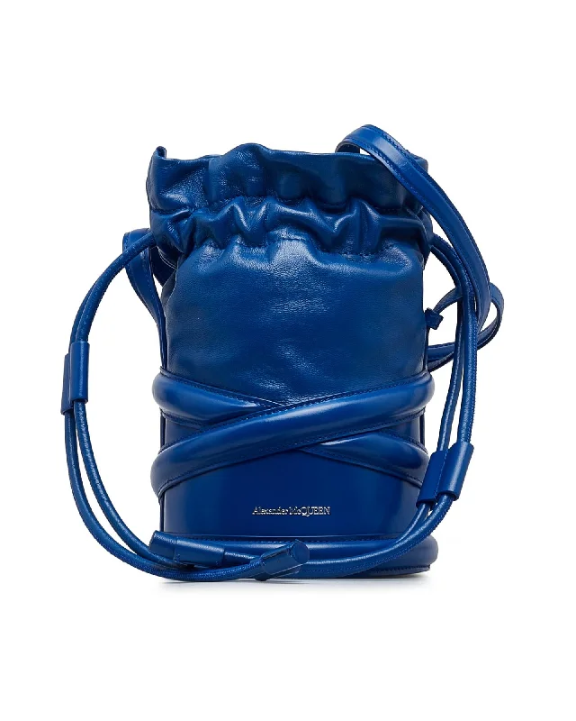 Waterproof nylon bucket bag with a drawstring closure for outdoor activitiesSmall Leather Curve Bucket Bag with Drawstring Closure