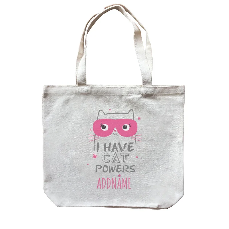 Canvas wine tote with a foam insert to protect bottlesI Have Cat Powers Addname Canvas Bag