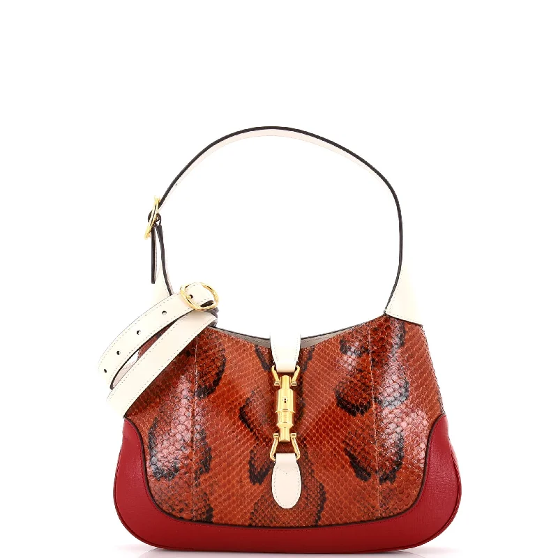 Cross - body hobo bag with an adjustable strap for hands - free carryingJackie 1961 Hobo Python Small