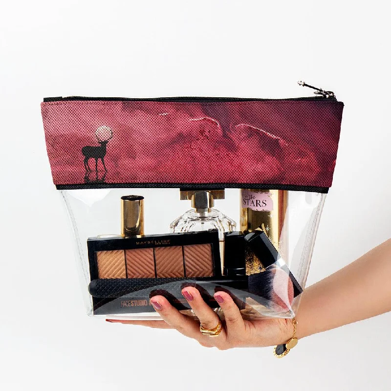 Silk-lined makeup bag with a smooth interior to protect cosmeticslimpid Makeup Case Deer Moon