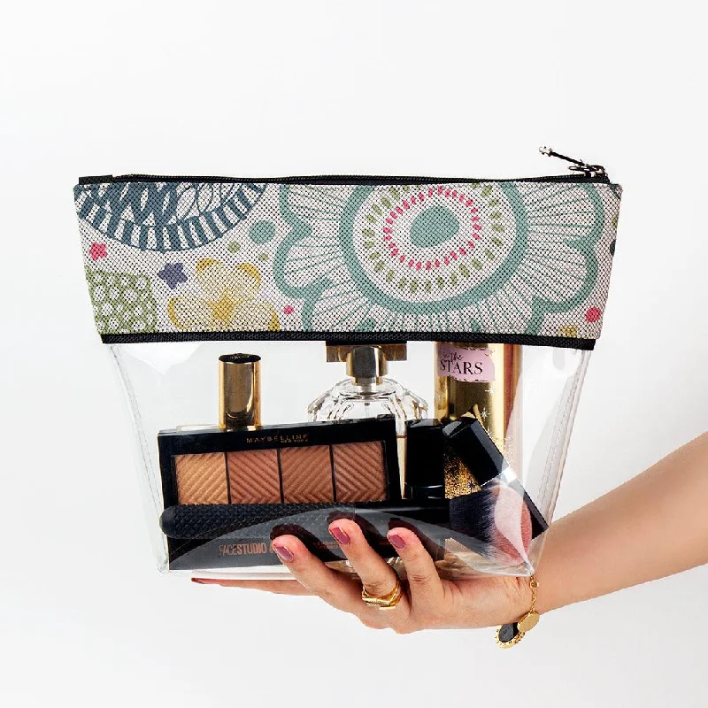 Silk-lined makeup bag with a smooth interior to protect cosmeticslimpid Makeup Case Summer Mess