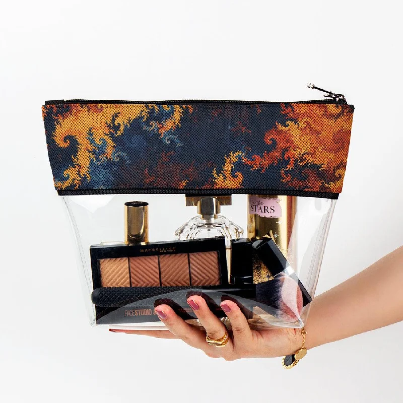 Makeup bag with a hidden anti-theft pocket for small valuableslimpid Makeup Case Sunset