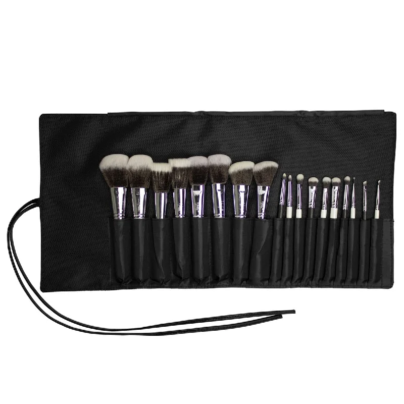 Makeup bag with a large mirror and elasticized pockets for organizationMakeup Brush Roll (empty)