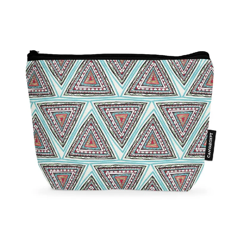 Metallic makeup bag with a shiny finish for evening useMakeup Pouch African