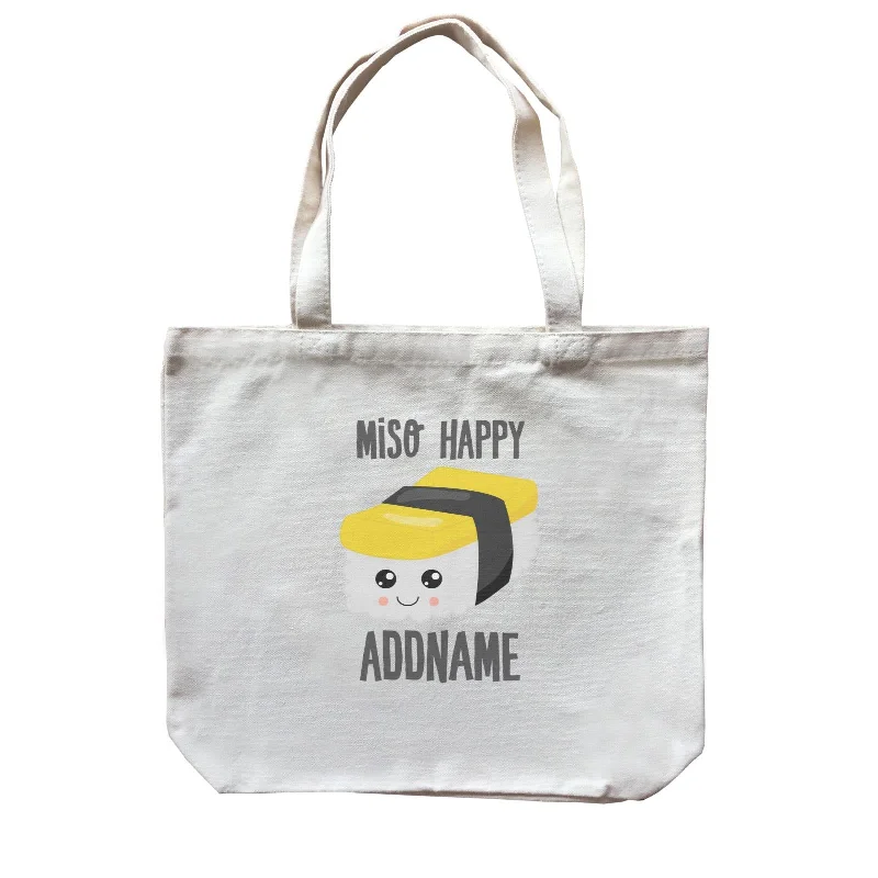 Canvas tool bag with multiple compartments and a durable constructionMiso Happy Tamago Sushi Addname Canvas Bag