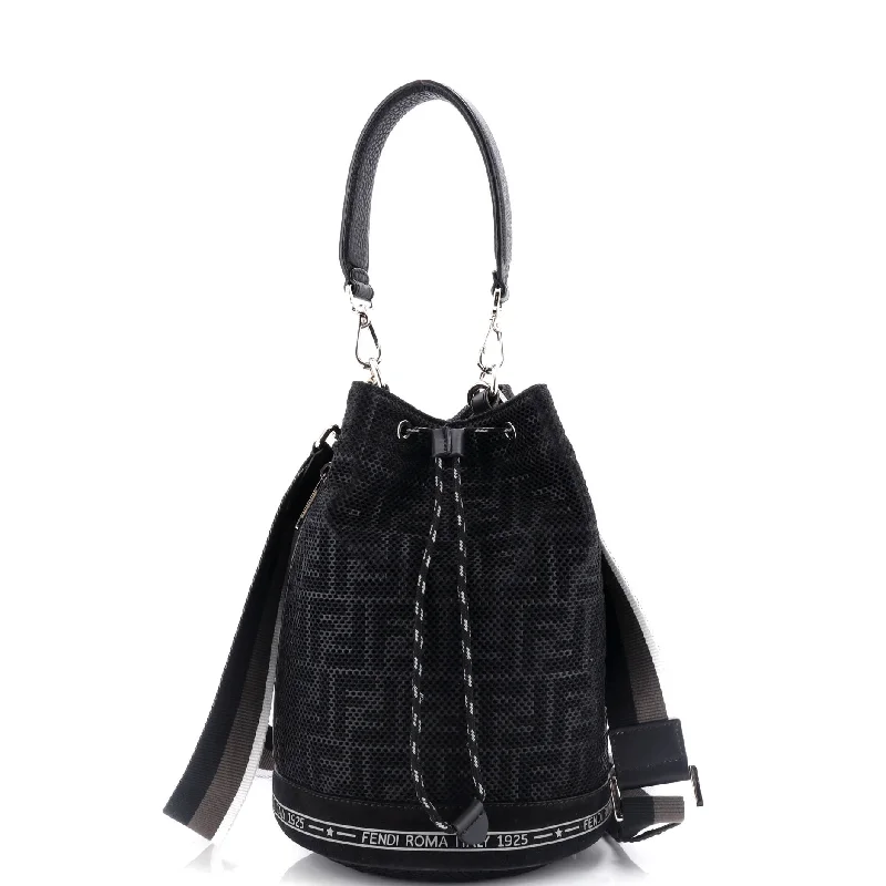 Leatherette bucket bag with a quilted texture for a sophisticated appearanceMon Tresor Holdall Bucket Bag Zucca Canvas Small