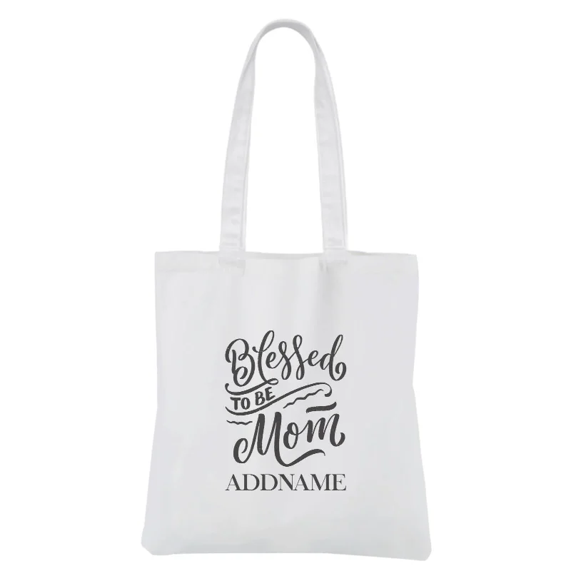 Canvas lunch bag with an insulated interior and a zippered closure[MOTHER'S DAY 2021] Blessed To Be Mom White Canvas Bag