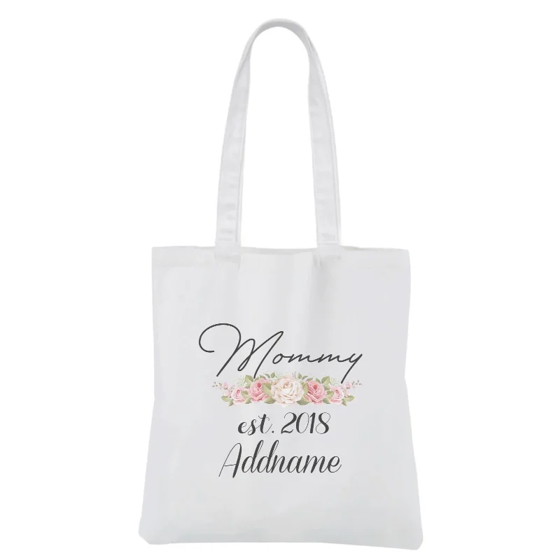 Canvas duffel bag with a drawstring closure and a large capacity for travel[MOTHER'S DAY 2021] Mommy EST White Canvas Bag