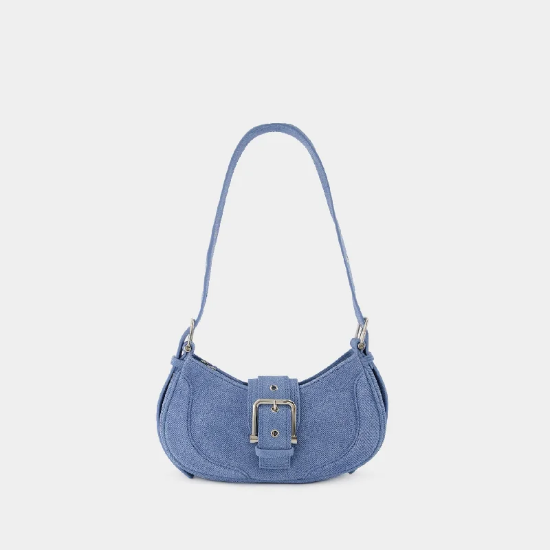 Silk hobo bag with a delicate print for a feminine lookHobo Brocle Hobo Bag - Osoi - Denim Sky - Suede