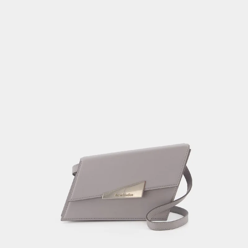 Soft suede hobo bag in a warm earth - tone color for autumnDistorted Crossbody - Acne Studios - Grey Clair - Leather