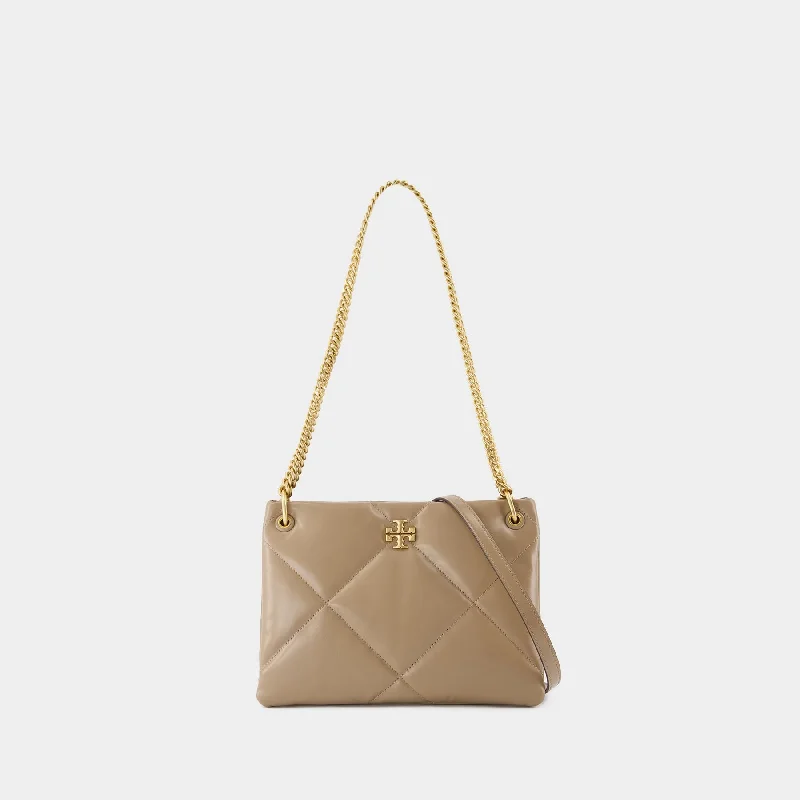 Lightweight nylon hobo bag with a waterproof coating for outdoor useKira Diamond Small Shoulder Bag - Tory Burch - Leather - Beige