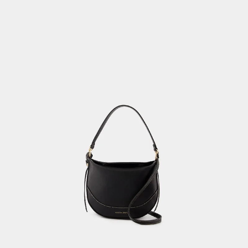 Silk hobo bag with a delicate print for a feminine lookMini Daily Shoulder Bag - Vanessa Bruno - Leather - Black