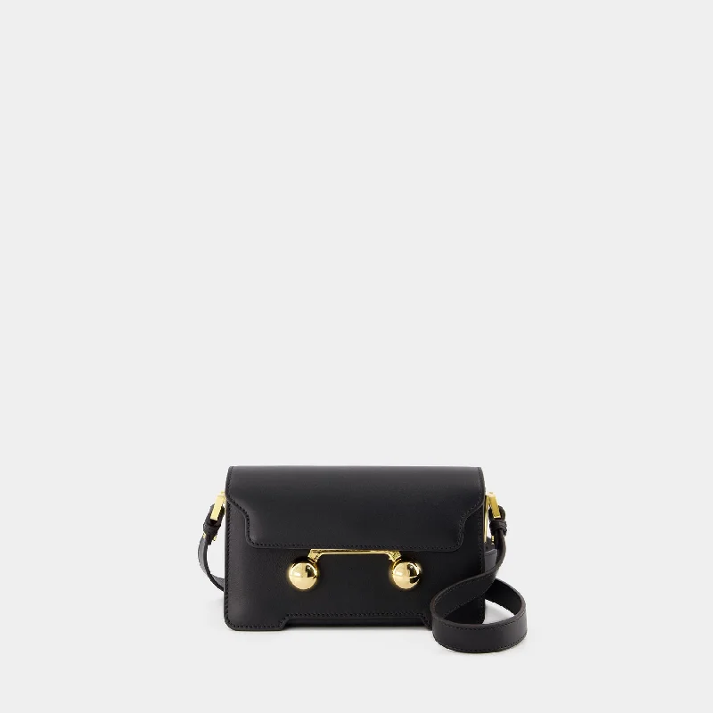 Hobo bag with a magnetic snap closure for easy accessMini Shoulder Bag - Marni - Leather - Black