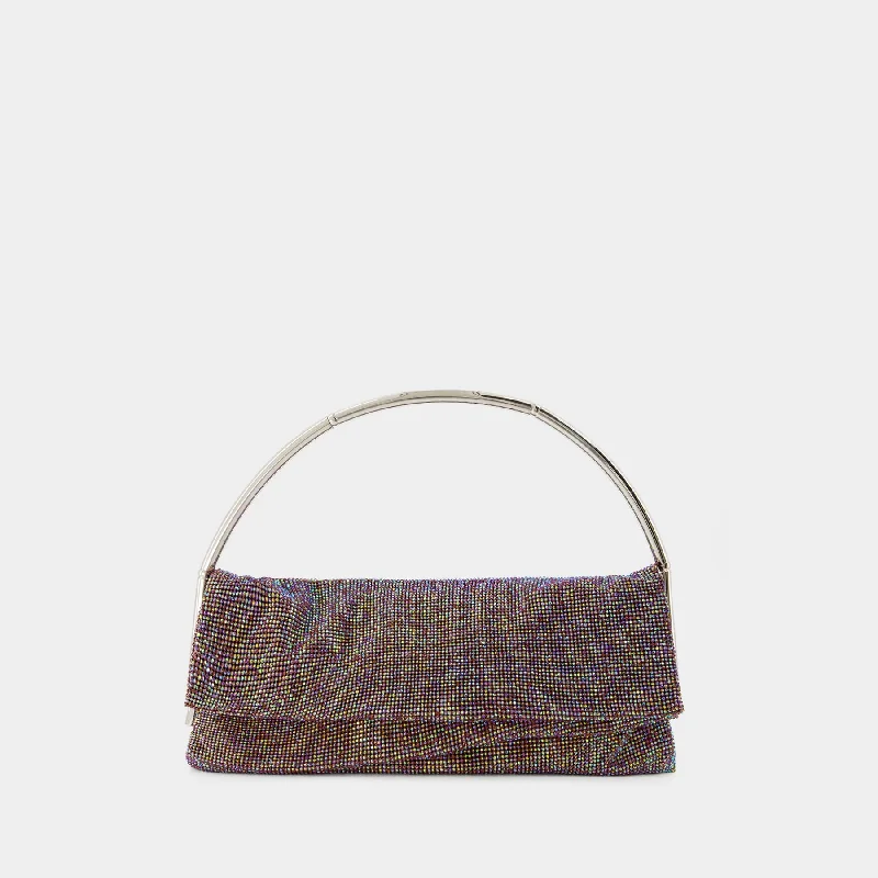 Plus - size hobo bag with a roomy interior for carrying essentialsTravolta Da Un Insolito Destino Bag - Benedetta Bruzziches - Purple - Strass