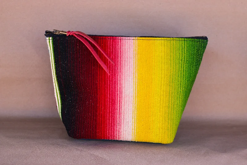 Metallic makeup bag with a shiny finish for evening useSerape Makeup Bag