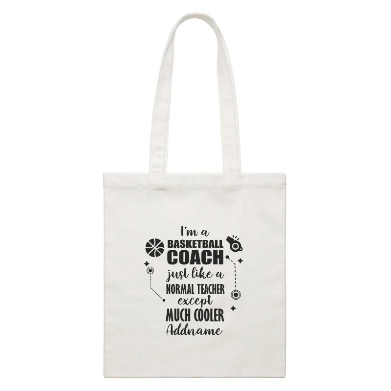 Canvas camera bag with a padded interior and adjustable dividersSubject Teachers I'm A Basketball Coach Addname Canvas Bag