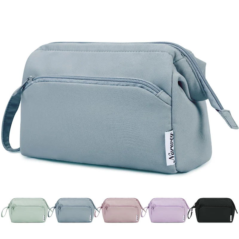 Plus-size makeup bag with an extra-large capacity for storing all makeup essentialsWide-open Toiletry Make up Bag