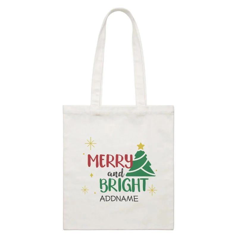 Canvas tool bag with multiple compartments and a durable constructionXmas Merry and Bright with Christmas Tree Canvas Bag