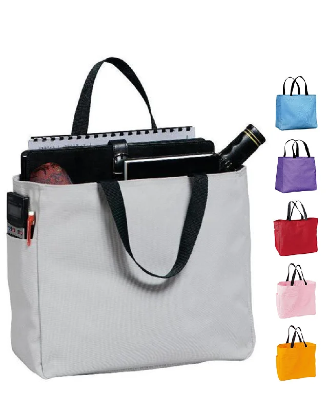 Tote bag with a detachable pouch for easy access to small items6 ct Polyester Improved Essential Tote Bags Wholesale - By Bundle