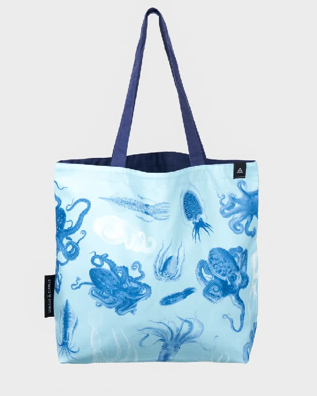 Convertible tote bag that can be worn as a shoulder or cross-body bagBeware the Kraken Canvas Shoulder Tote