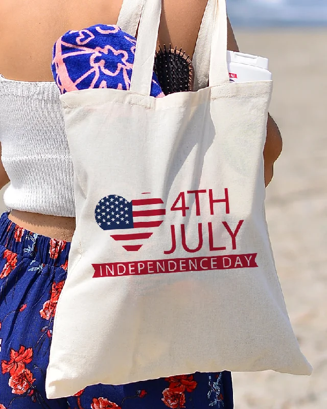 Convertible tote bag that can be worn as a shoulder or cross-body bagBig Hearth Tote Bag - 4th Of July Tote Bags