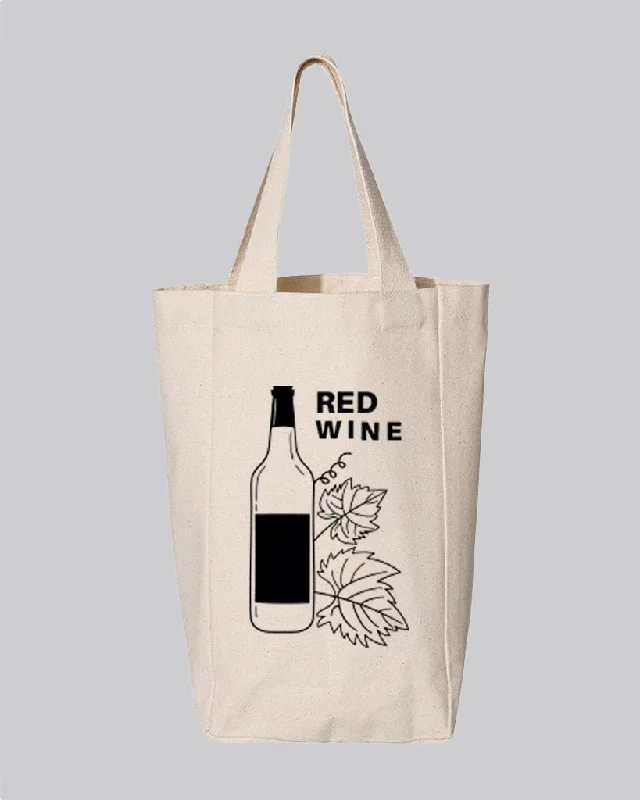 Vegan leather tote bag made from sustainable materials for eco-conscious consumersCanvas Double Wine Tote Bag - Custom Canvas Double Wine Bag w/ Your Logo