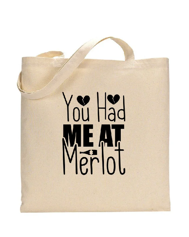 Convertible tote bag that can be worn as a shoulder or cross-body bagYou Had Me At Merlot Design - Winery Tote Bags