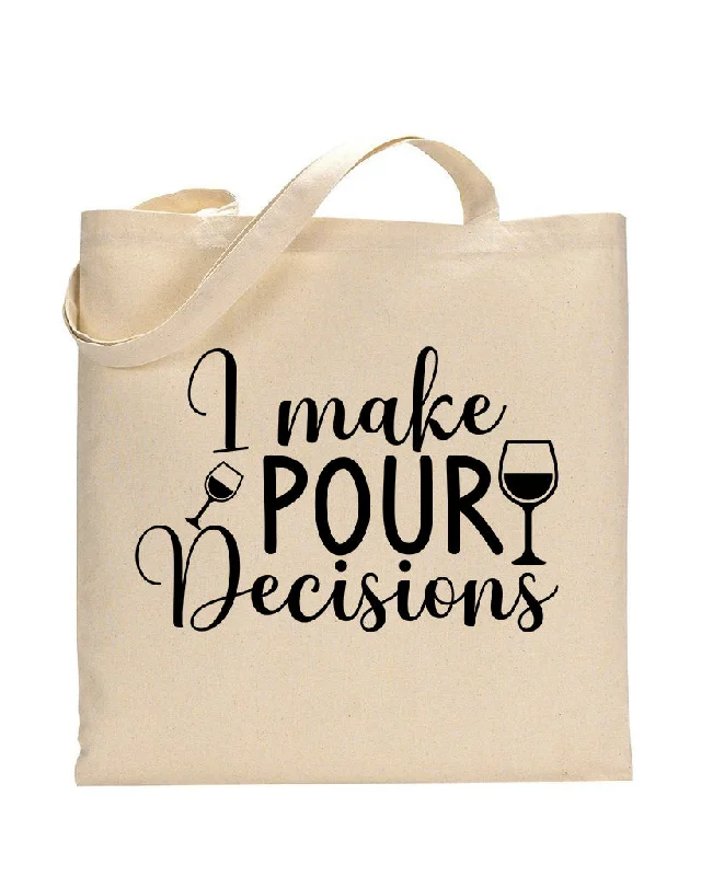 Canvas tote bag with a large printed city map for a trendy lookI Make Pour Decisions Design - Winery Tote Bags