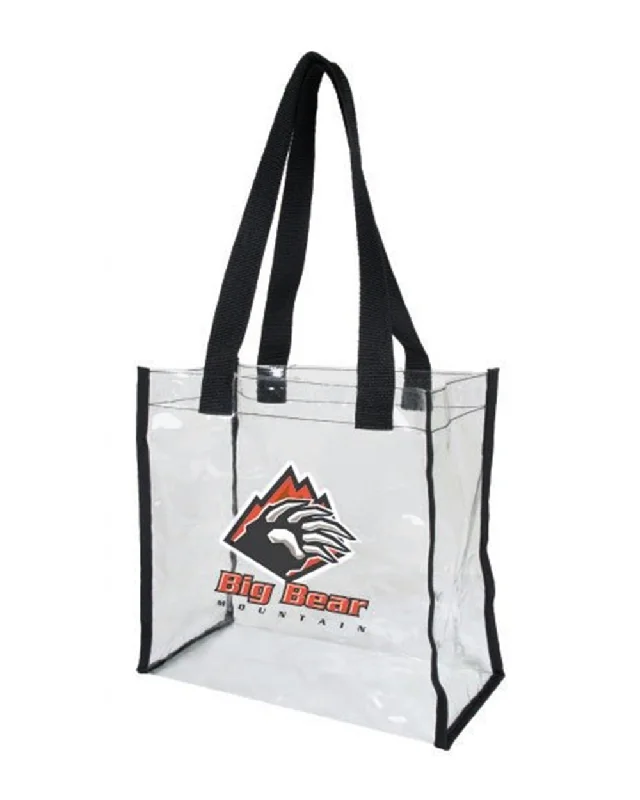 Leatherette tote bag with a quilted pattern and a magnetic snap closureCustom Transparent Stadium Approved Clear Tote Bags - Clear Tote Bags With Your Logo - BS238