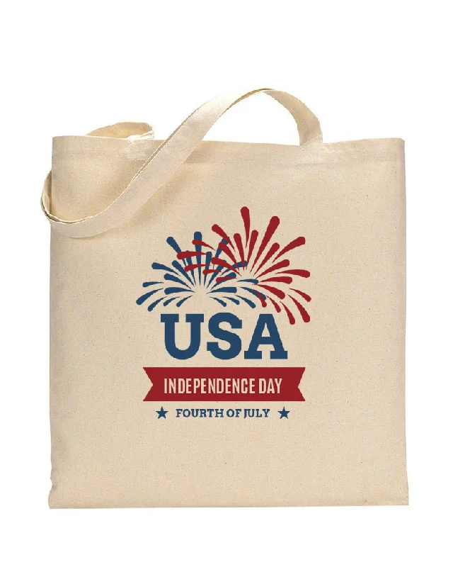 Metallic leather tote bag with a shiny finish for evening eventsFireworks Tote Bag - 4th Of July Tote Bags