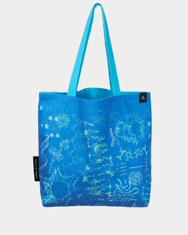 Waterproof nylon tote bag with a roll-top closure for outdoor useGenetics and DNA Canvas Shoulder Tote