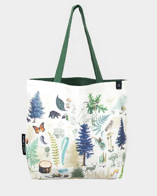 Tote bag with a detachable pouch for easy access to small itemsInto the Woods Canvas Shoulder Tote