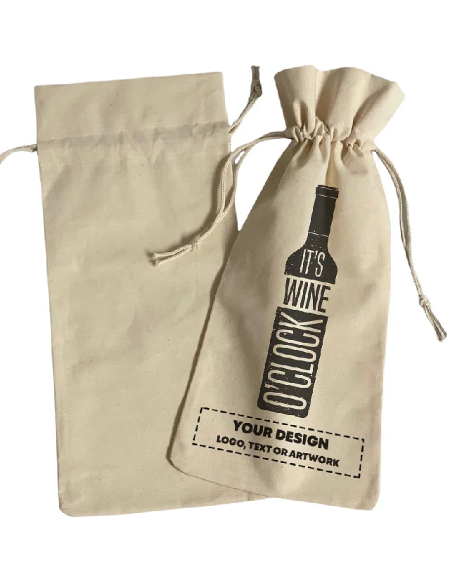 Canvas tote bag with a large printed city map for a trendy lookIt's Wine O'clock Design - Winery Tote Bags