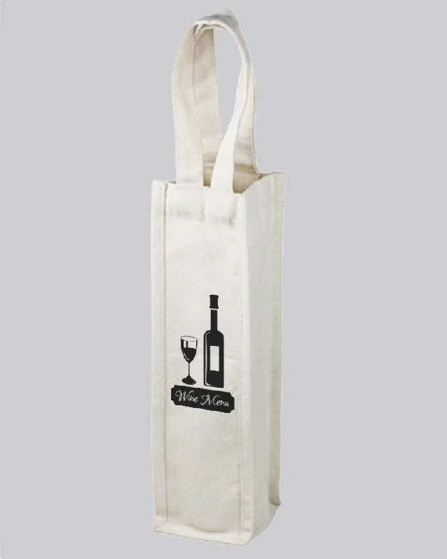 Tote bag with a hidden anti-theft pocket and RFID-blocking liningNatural White Canvas Wine Bag for Wedding Decorations w/ Your Logo