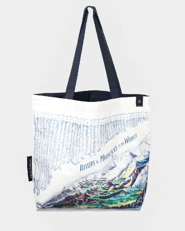 Tote bag with a detachable pouch for easy access to small itemsRivers & Mountains Canvas Shoulder Tote