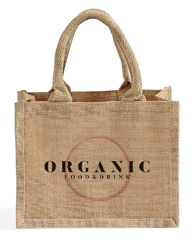 Metallic leather tote bag with a shiny finish for evening eventsRustic Wedding Favor Burlap Bags - Customized Canvas Tote Bags With Your Logo - TJ908