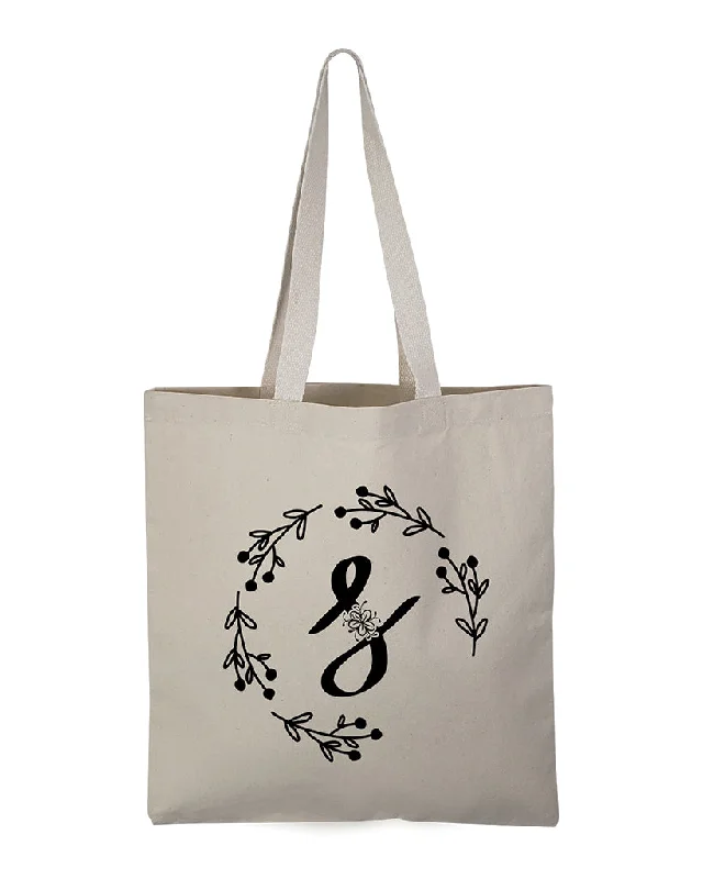 Faux fur-lined tote bag for a cozy winter accessory''S'' Letter Initial Canvas Tote Bag - Initials Bags