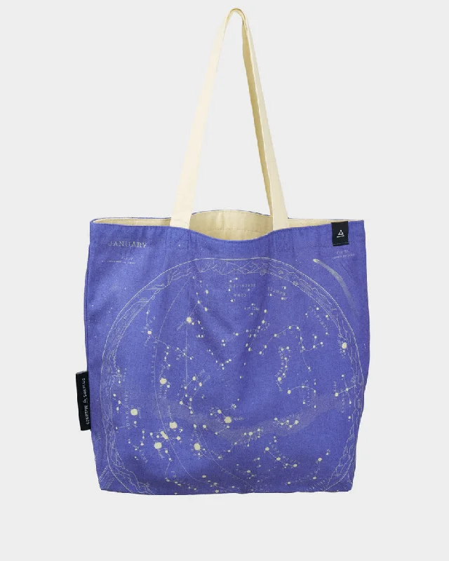 Convertible tote bag that can be worn as a shoulder or cross-body bagStar Chart Canvas Shoulder Tote