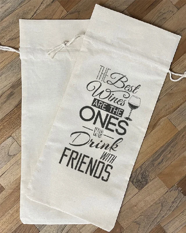 Waterproof nylon tote bag with a roll-top closure for outdoor useThe Best Wines Are The Ones We Drink With Friends - Winery Tote Bags