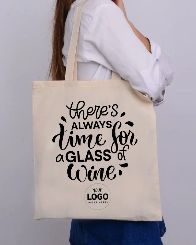 Convertible tote bag that can be worn as a shoulder or cross-body bagTime For a Glass of Wine Design - Winery Tote Bags